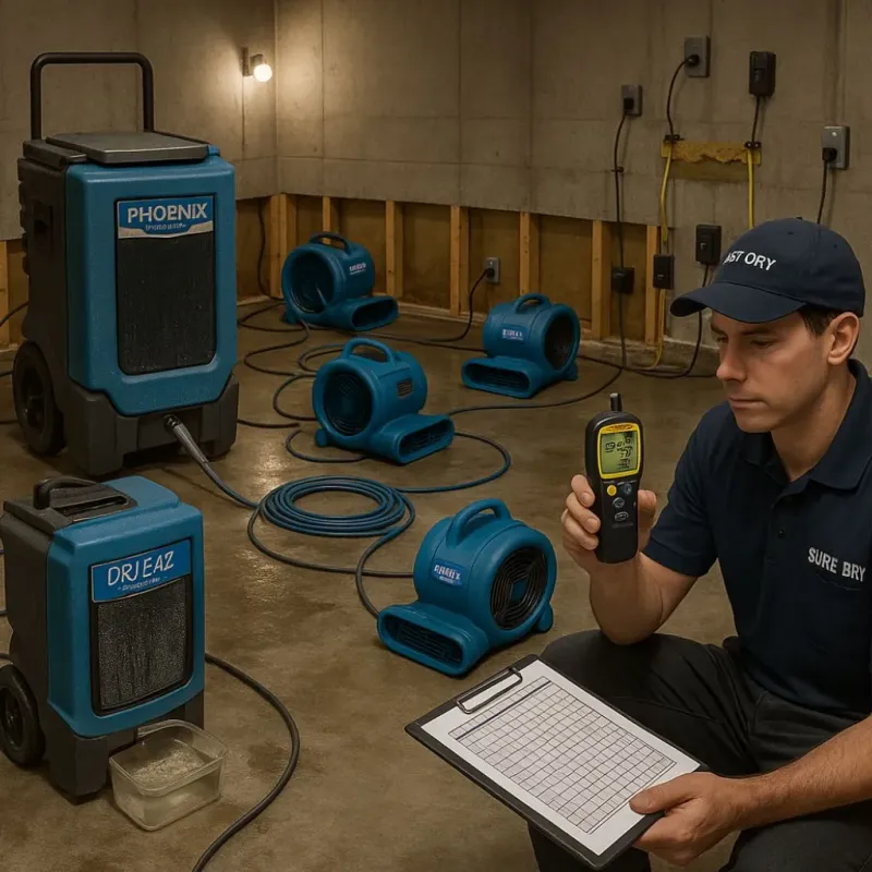 Structural Drying and Dehumidification process in Gordonsville, VA